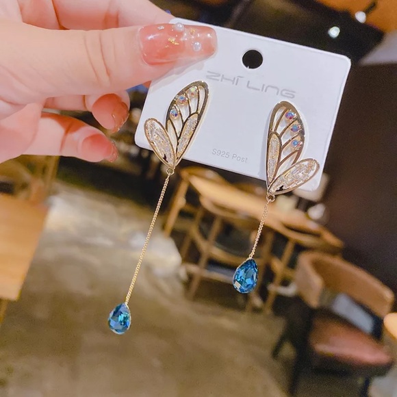 18k gold plated new butterfly earrings - Picture 2 of 4